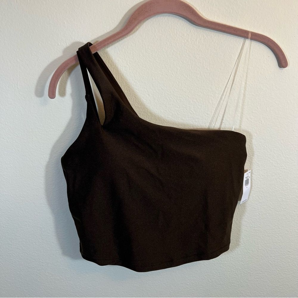 ✨ Old Navy‎ Active Brown One Shoulder Tank Top Small NWT